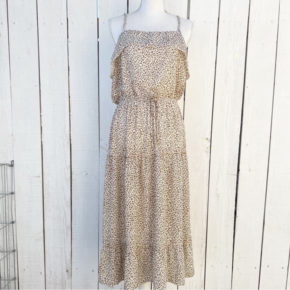 Animal print midi Ruffle dress Size Large SHEIN - Picture 1 of 11